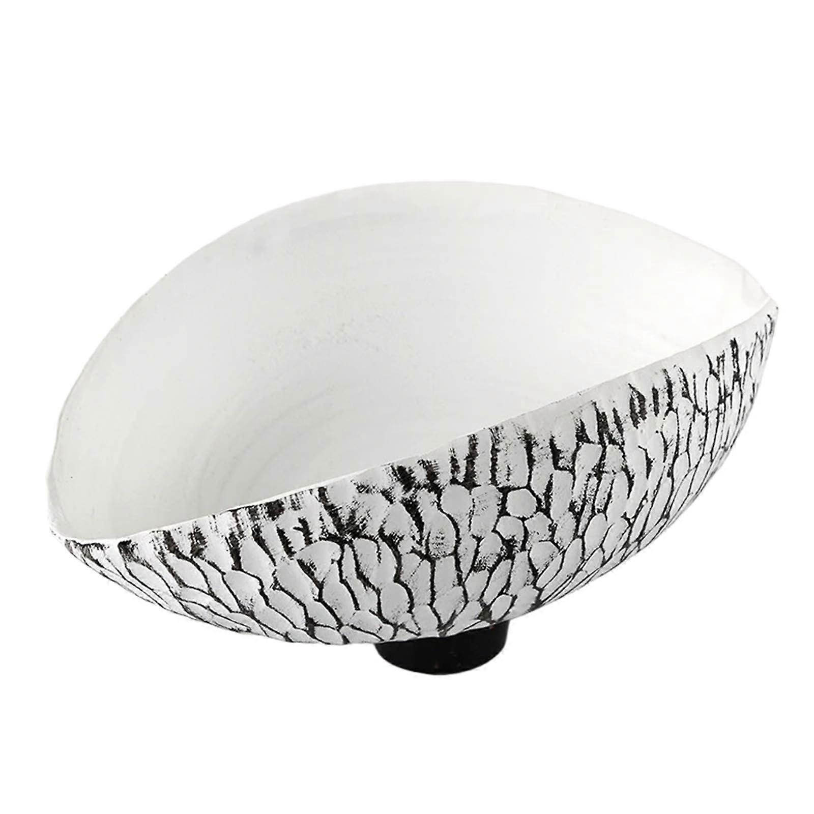 Decorative Resin Tray with Vintage Seashell Design for Candy and Fruit Display, Black and White