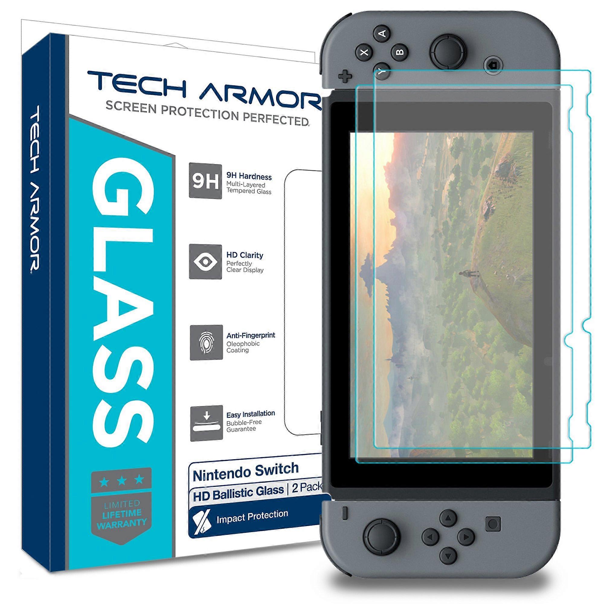 Tempered Glass Screen Protector 2 Pack for Nintendo Switch 2017, Scratch Resistant HD Clarity