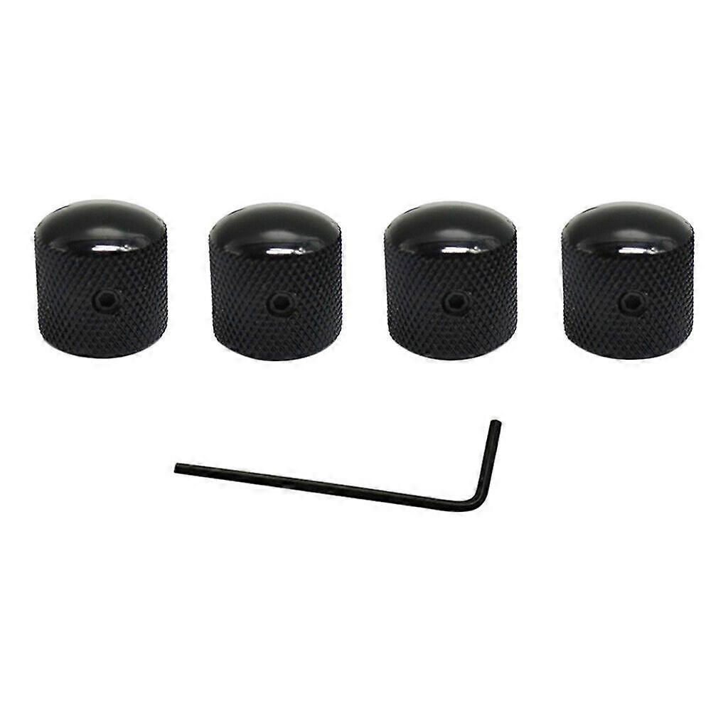 4 PCS Black Metal Volume Dome Knobs Tone Control Knobs Guitar Parts Electric Guitar Bass
