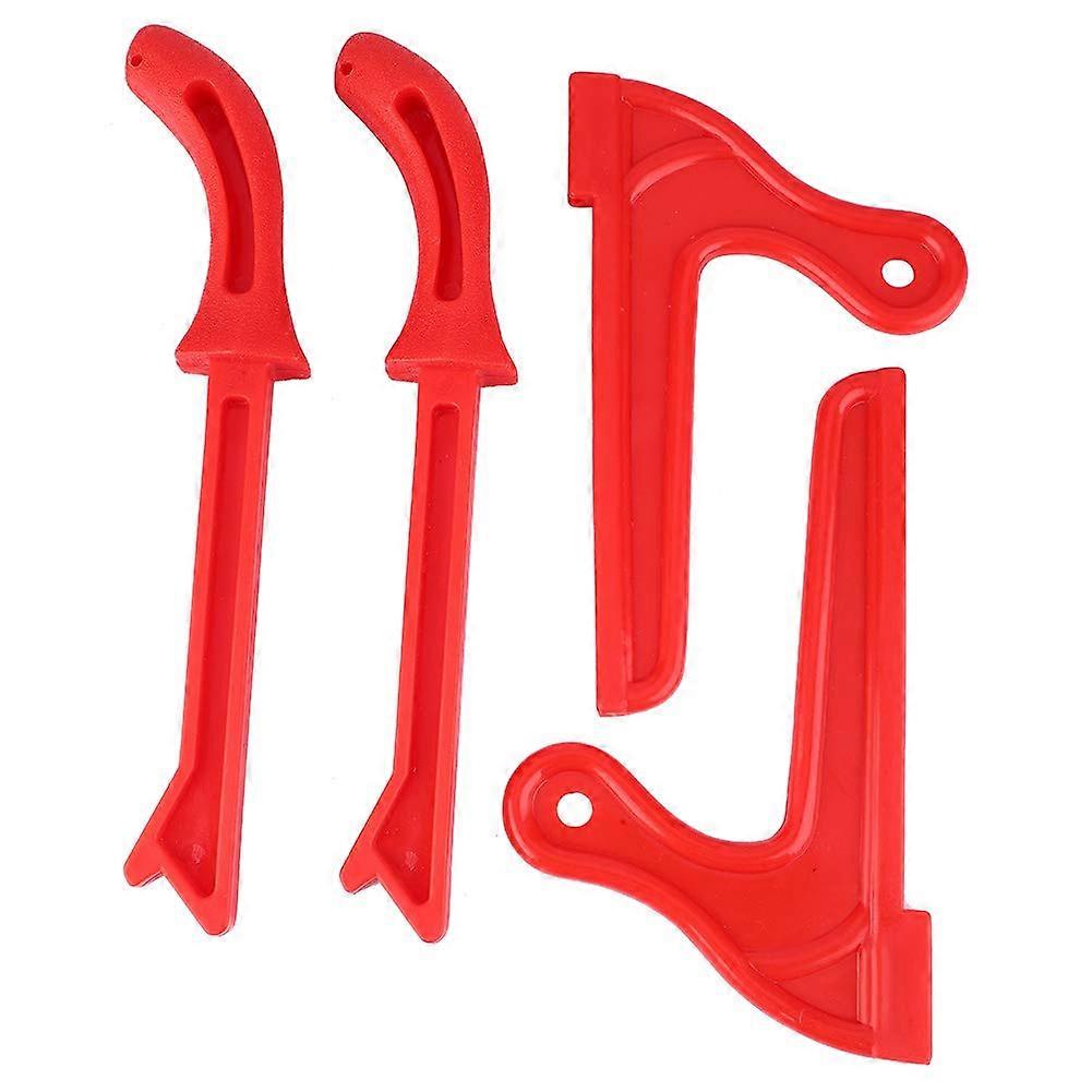 Table Saw Push Stick Set 4pcs Ergonomic Grip Plastic Safety Tools for Woodworking Carpentry Red