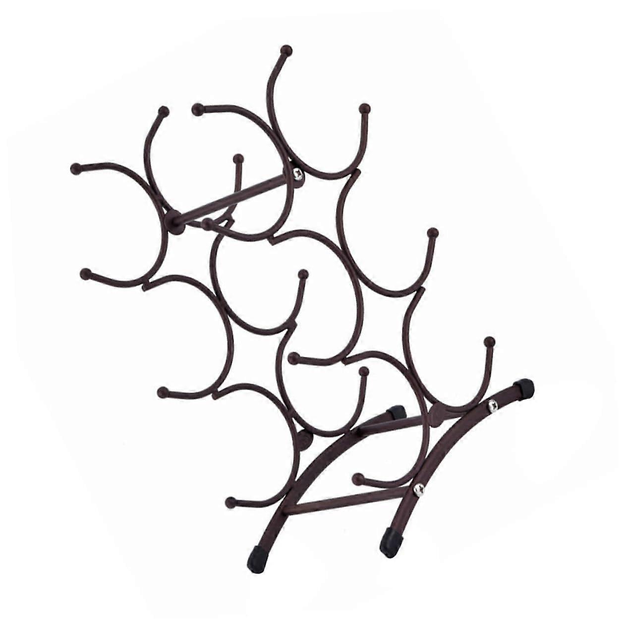 Wine Rack with AntiSkid Base, SpaceSaving Iron Wine Bottle Holder for Elegant Kitchen Counter Display