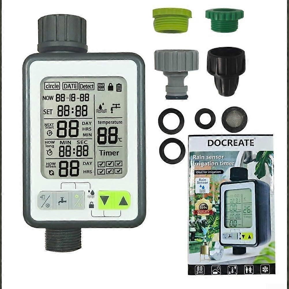 Smart Irrigation Controller with Rain Sensor, 3 Modes Automatic Water Timer for Garden and Lawn