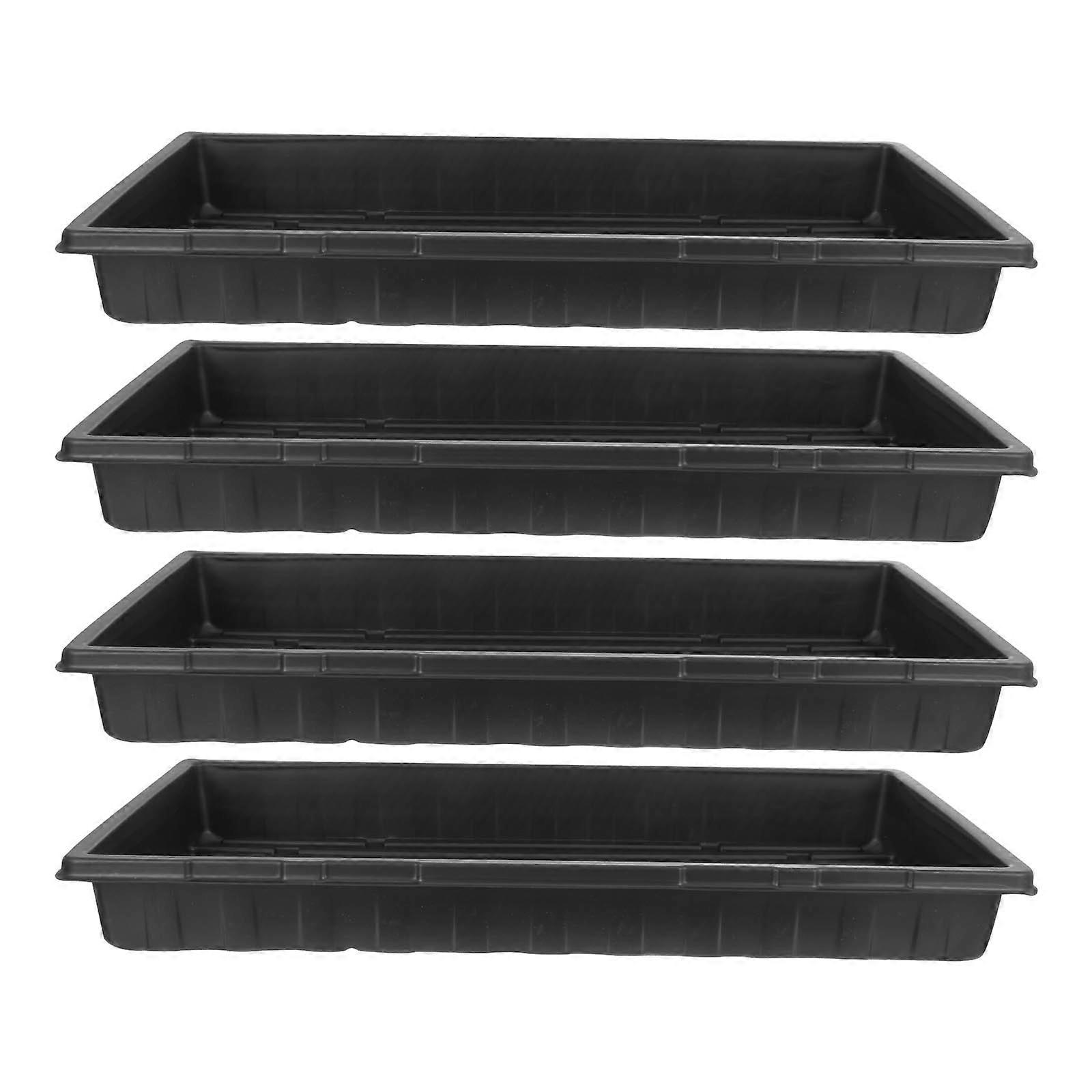 Thickened Nursery Tray for Germination 4Pcs Black Durable Ps Material