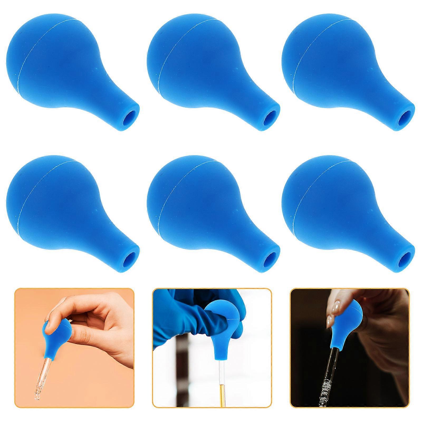 Graduated Dropper Cap Silicone Replacement for Pipettes 10Pcs Blue