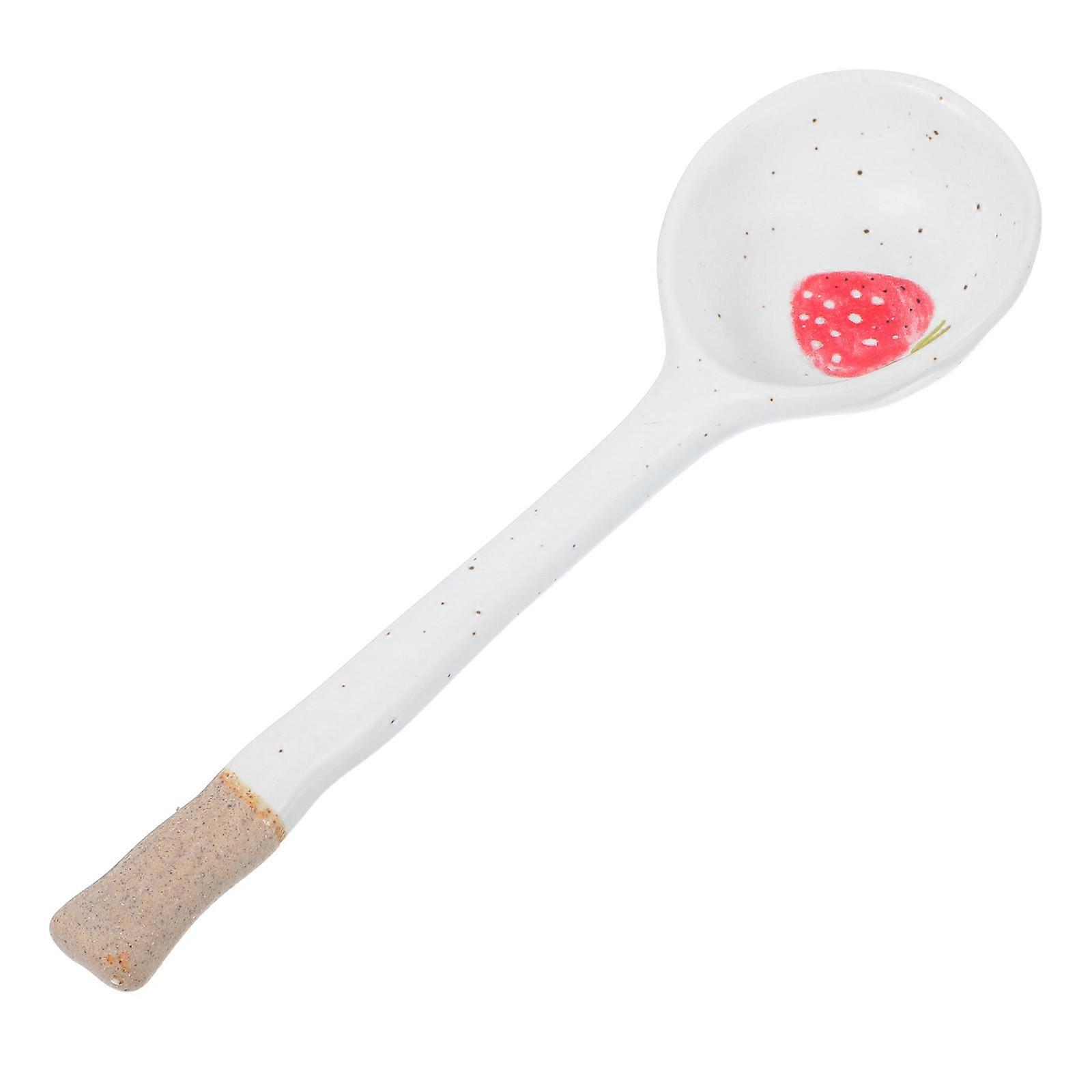Multi Color Ceramic Spoon for Soup Use Practical Kitchen Supply