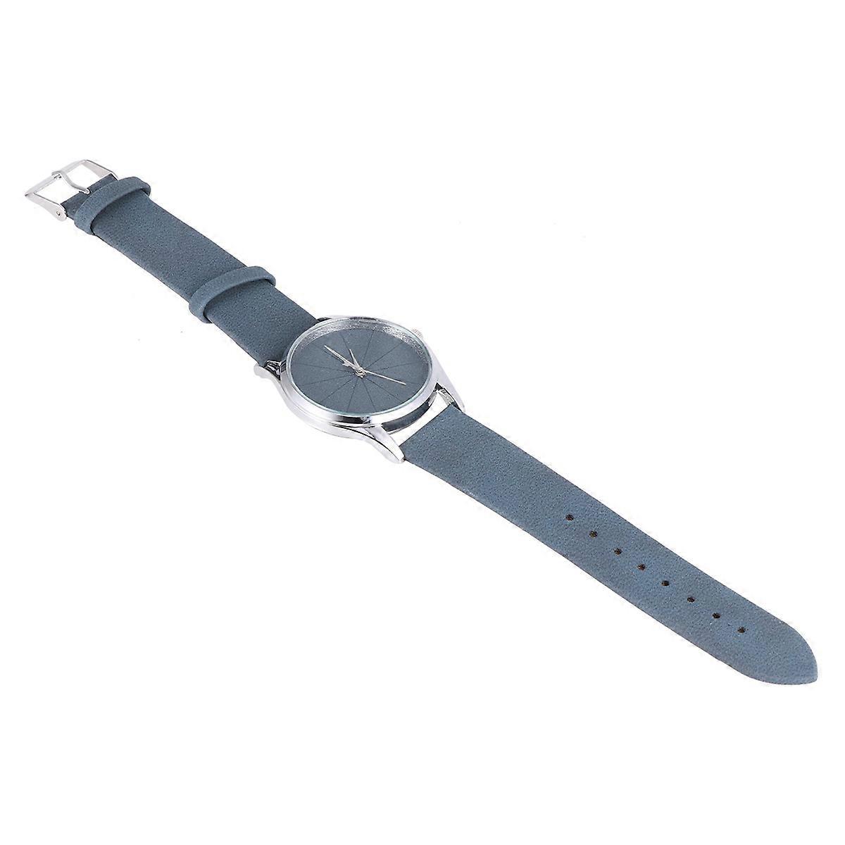 Quartz Watch Thin Strap Wristwatch for Decoration 2Pcs Blue Style