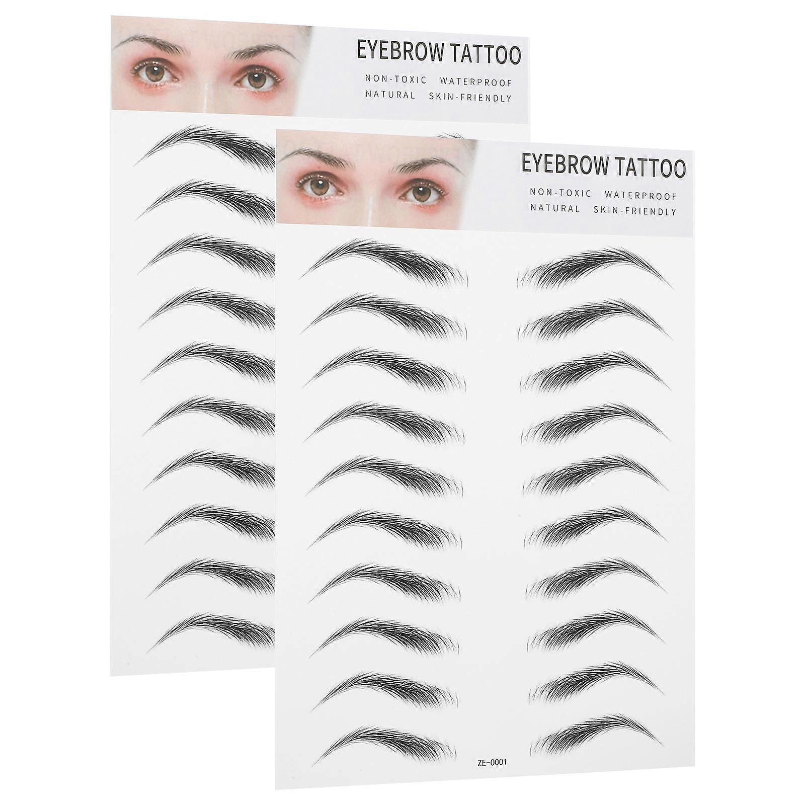 Imitation Eyebrow Transfer Stickers for Makeup Application 10Pcs Black
