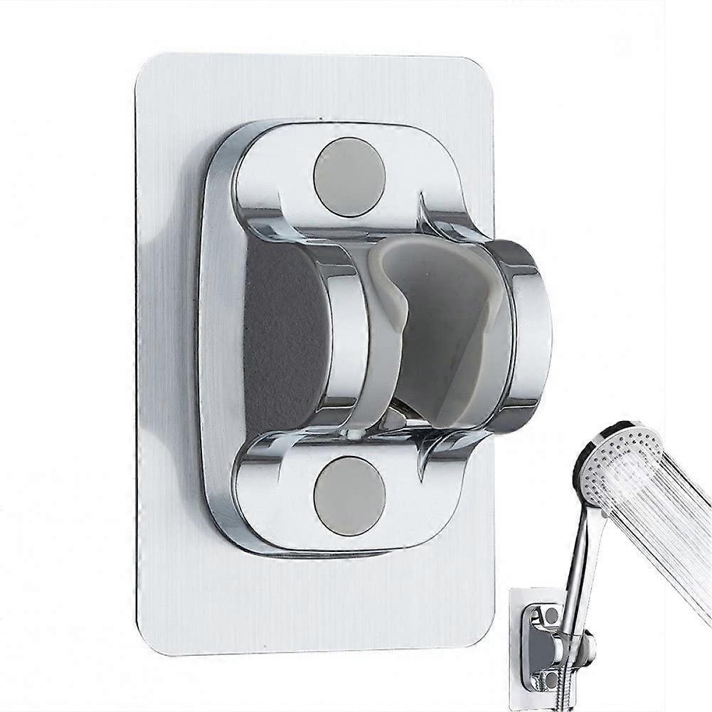SelfAdhesive Adjustable Shower Head Holder with 45° Angle Wall Mounted No Drill Bracket Silver