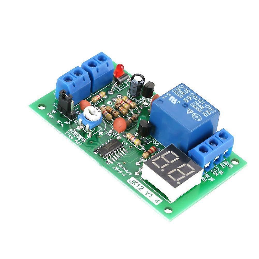 12V Digital Countdown Timer Relay with LED Display, Adjustable Delay 199s/199min, Precise Control Ref:5569