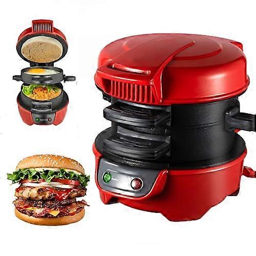 Breakfast Sandwich Maker with 600W NonStick Electric Griddle, Quick Heating and Automatic Temp Control