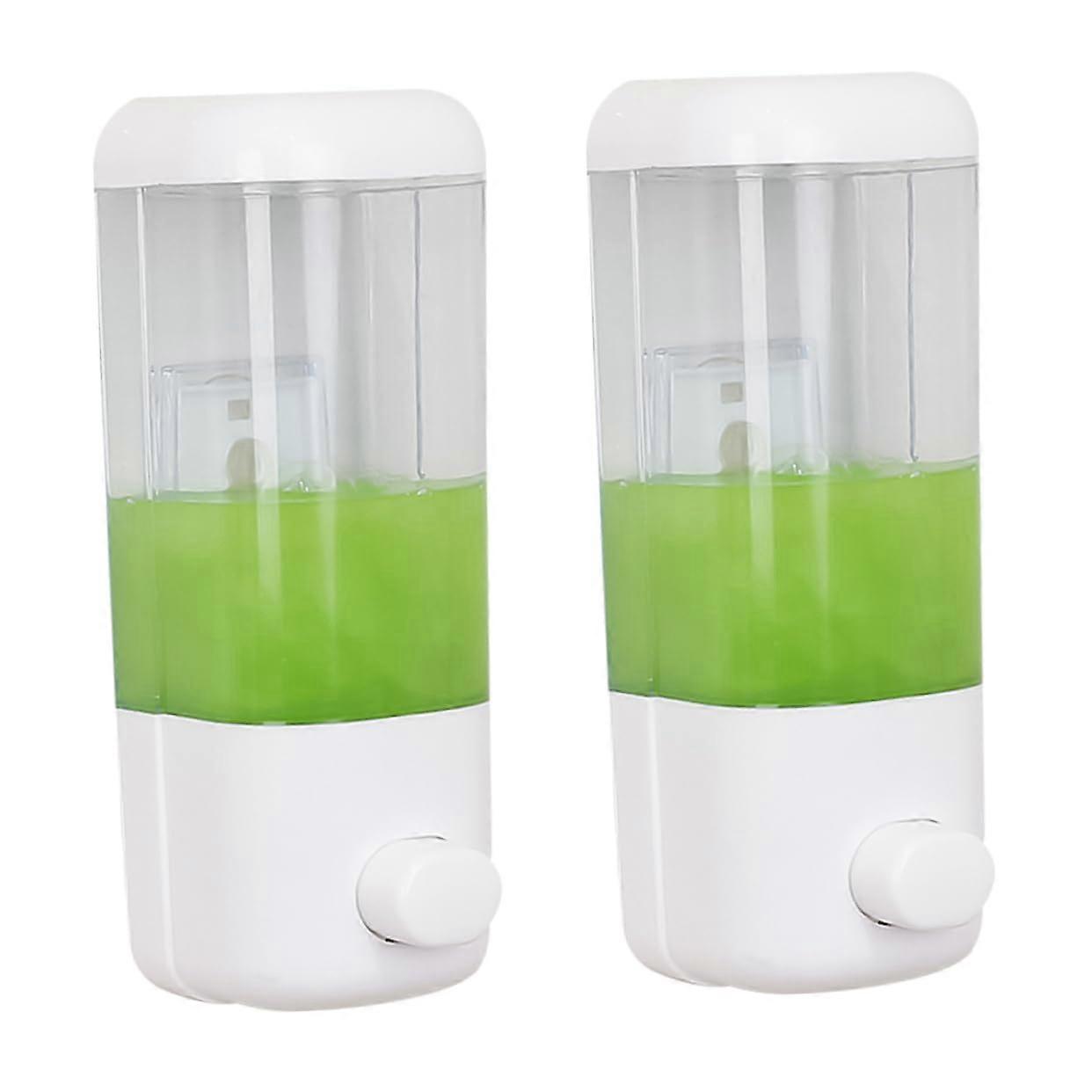 2Pcs Wall Mounted Manual Soap Dispenser Large Capacity for Bathroom Kitchen Shower Use