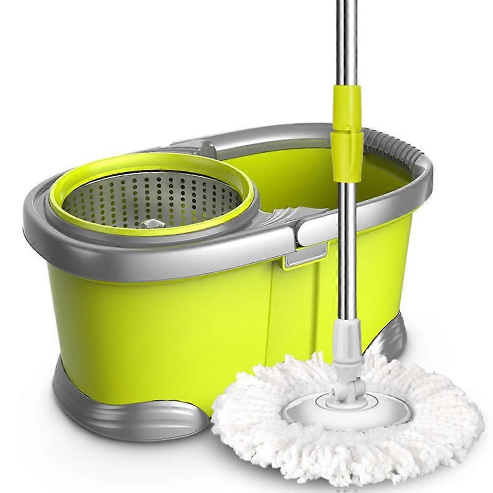 Spin Mop and Bucket with Wringer, 2 Replacement Heads, Hands 360° Microfiber Cleaning System