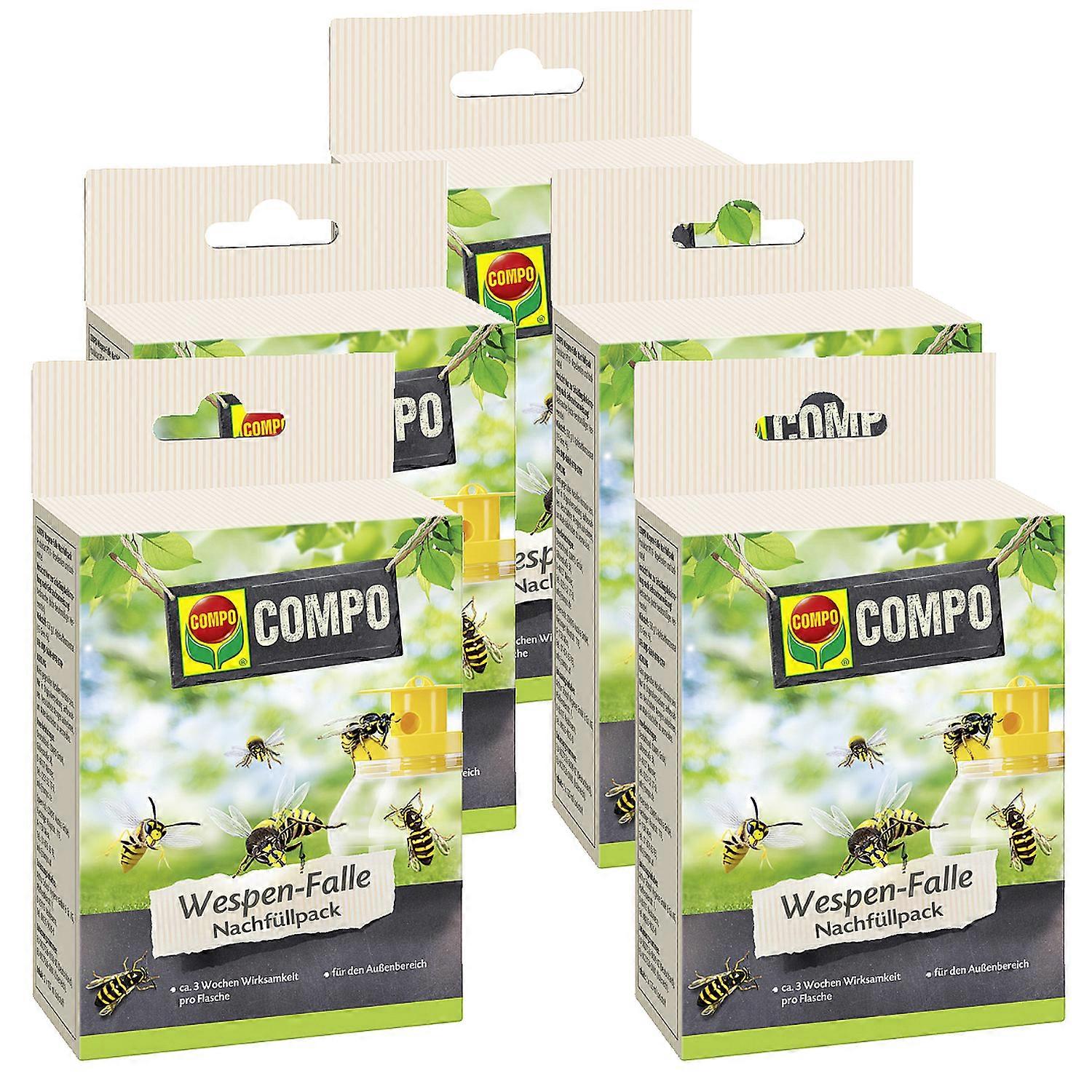 5 x COMPO Wasp Trap Refill Pack, 2 pieces