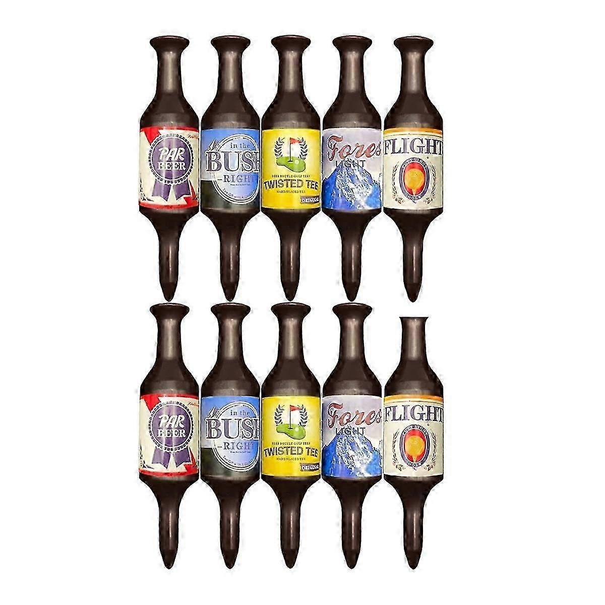 10 Pack Beer Bottle Golf Tees, Durable Recyclable Plastic, Funny Golf Gifts