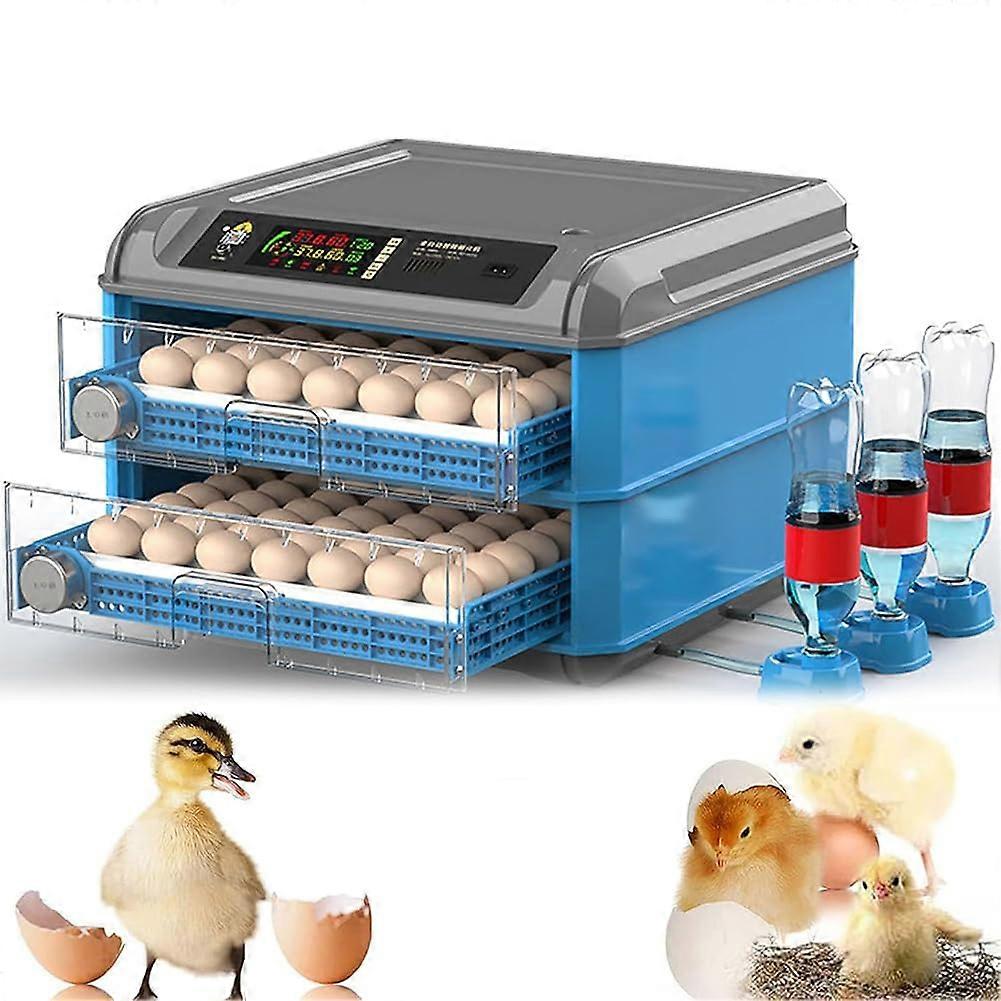 Large Capacity Automatic Egg Incubator with LED Display, Auto Turning, Humidity Control, 128 Eggs