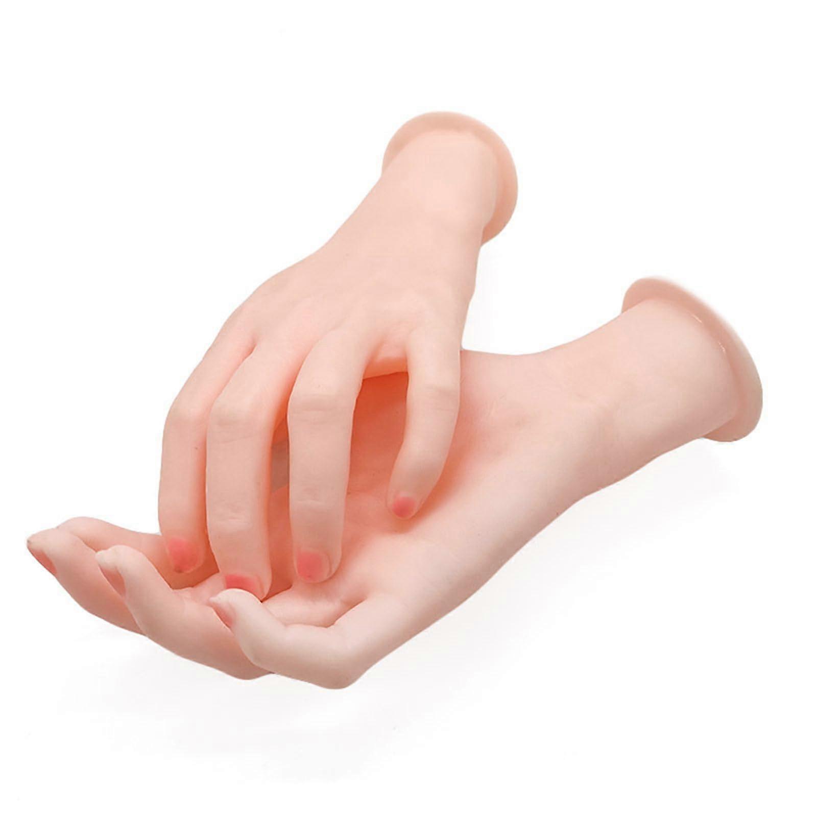 Realistic Silicone Hand Model with Flexible Joints for Elegant Jewelry Display Pair