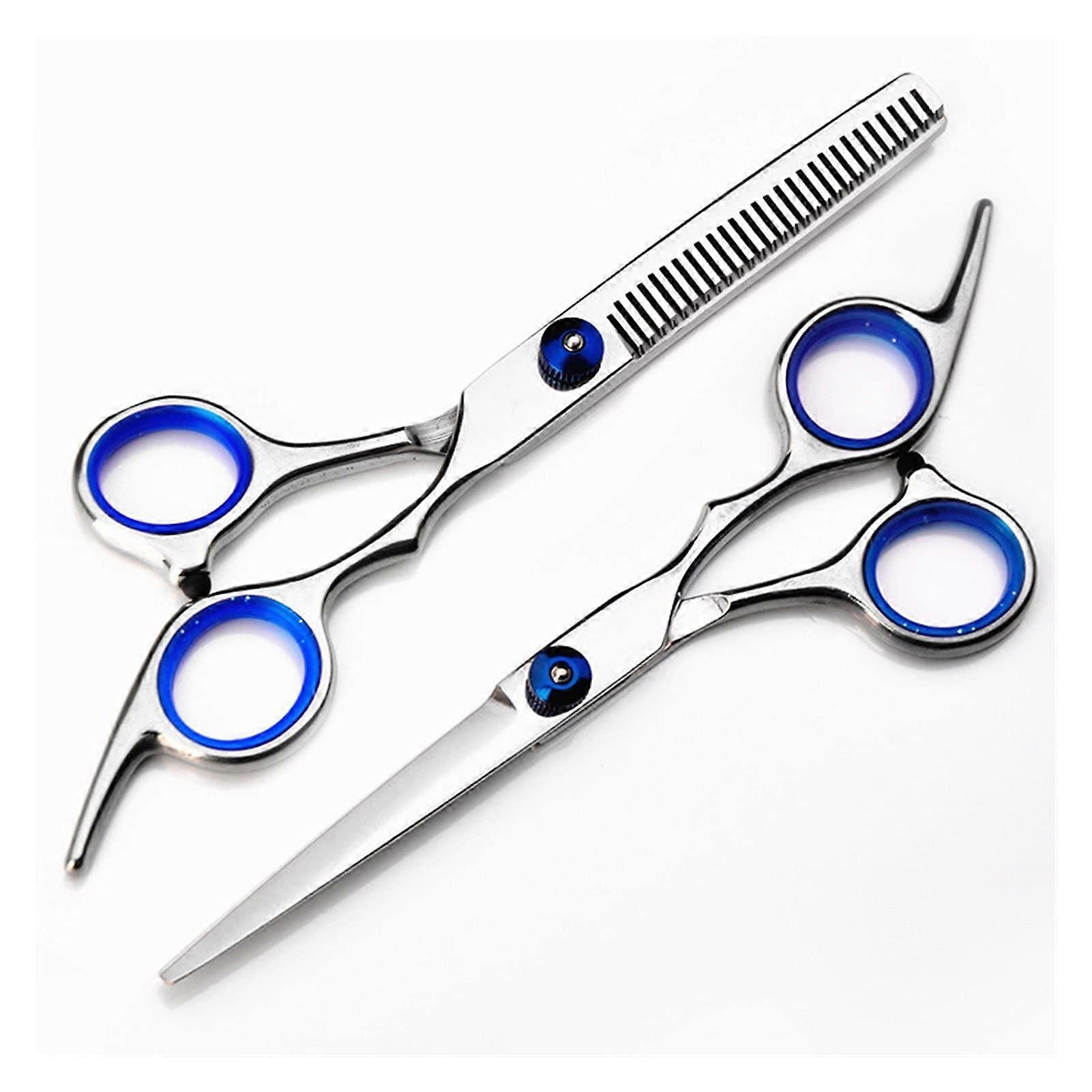 Professional 6 Inch Hair Cutting Scissors Blue Ergonomic Barber Shears with Sharp Precise Blades