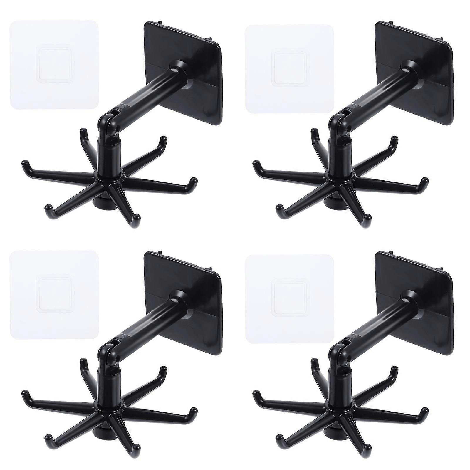 Black Rotating Hooks Multi-Function Storage Hangers for Home Use 3Sets