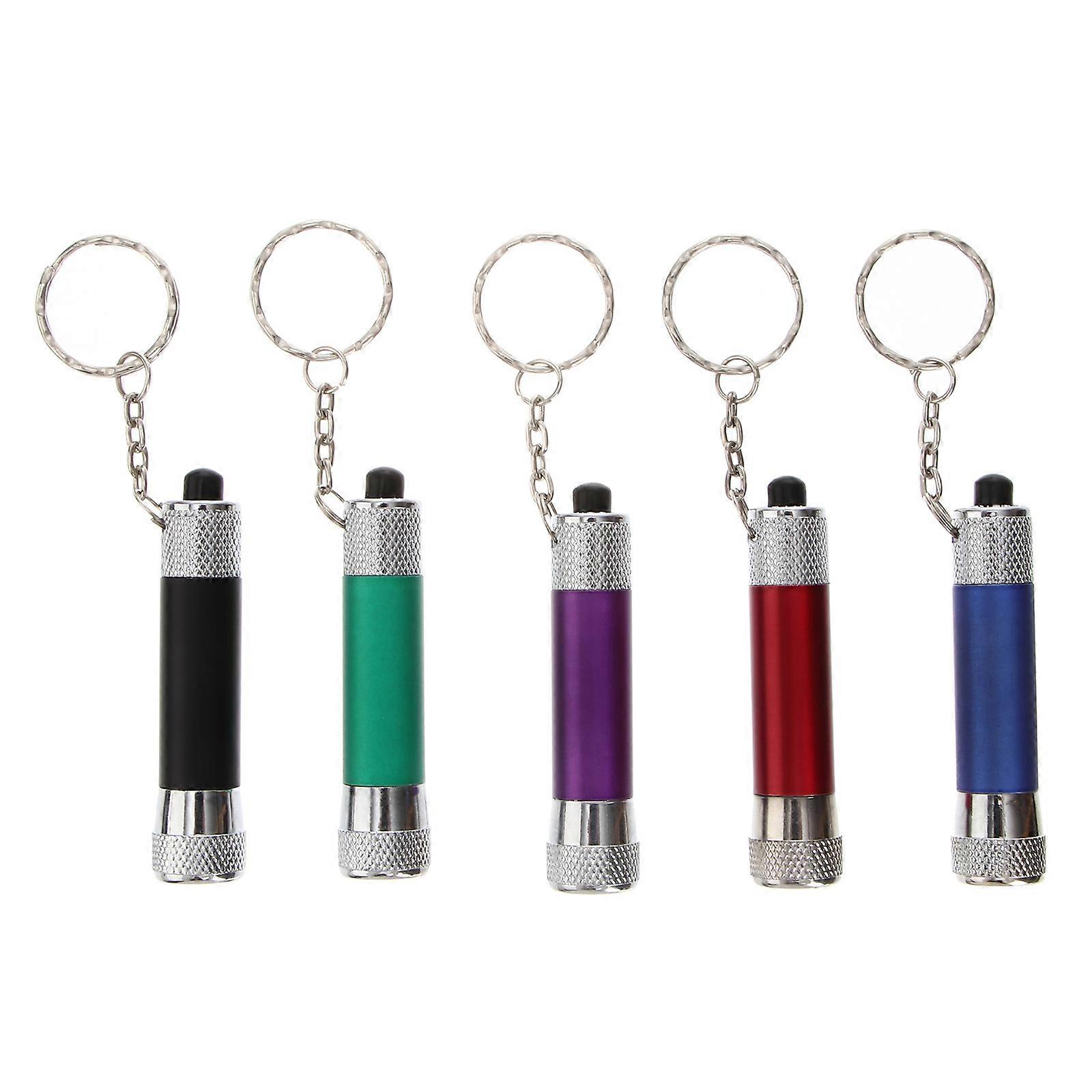 LED Flashlight Keychains for Key Decoration 5Pcs Portable Key Holder Assorted