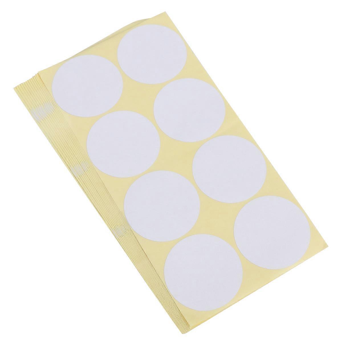 Paper Label Round Adhesive Blank Stickers for Marking 15 Sheets White