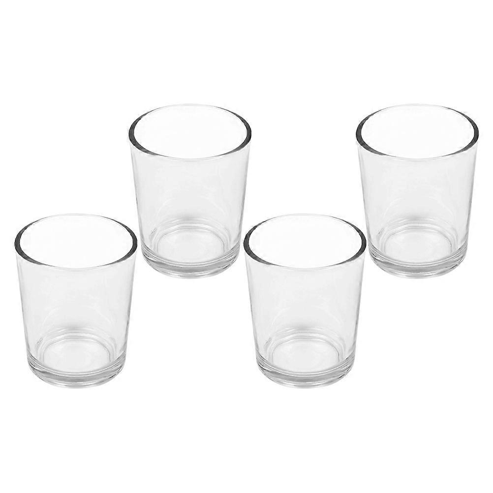 Transparente Glas-Kerzenhalter, 4er-Packung
