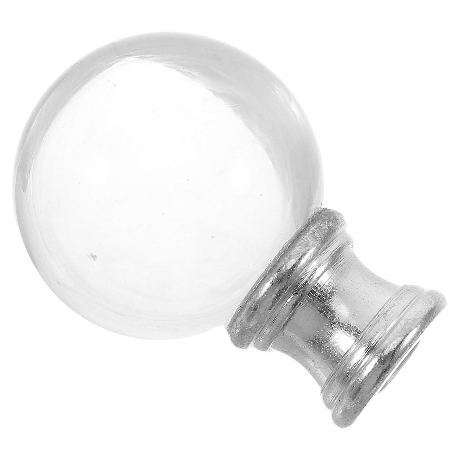 Silver Lamp Finial Cap Clear Glass Decorative Replacement
