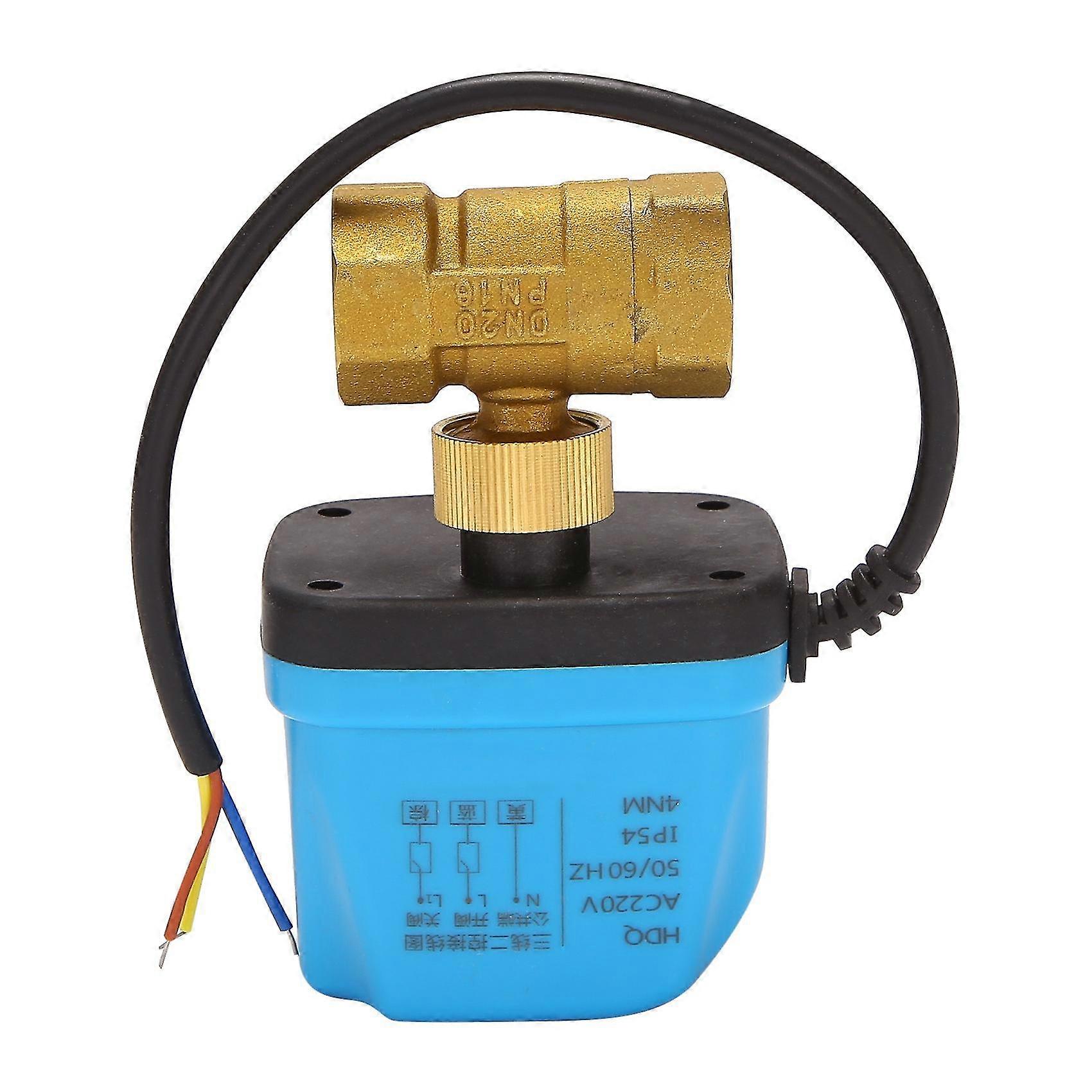 Válvula de zona motorizada de 2 vias DN20 G3/4 polegadas 220V com reversão elétrica.