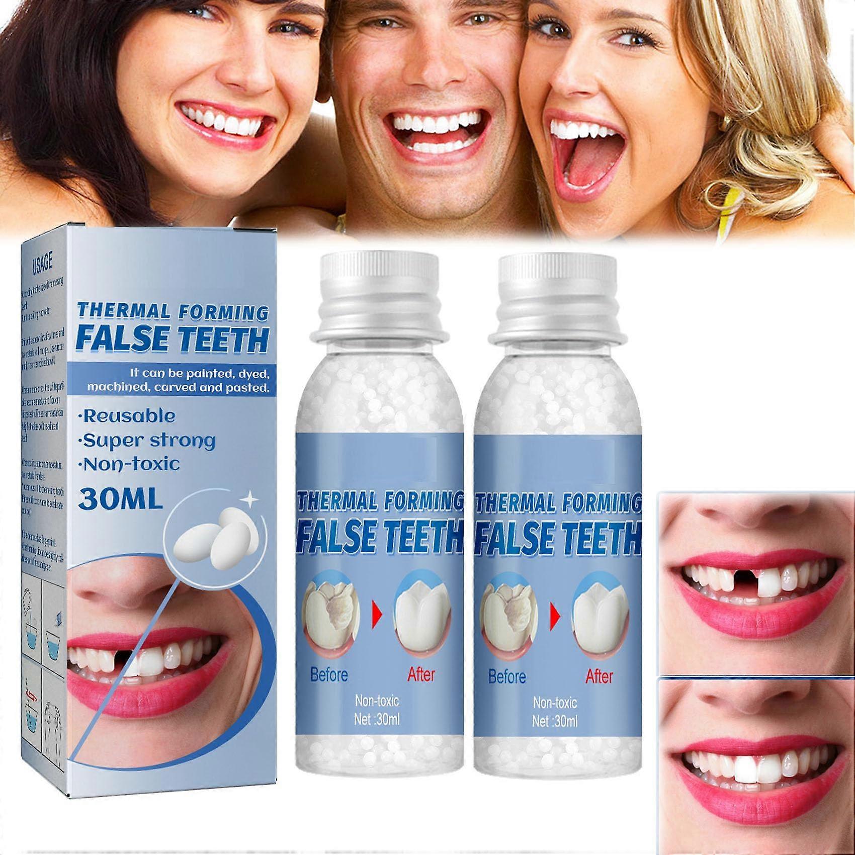 Temporary Tooth  Kit with DIY False Teeth, Custom Moldable Beads for Broken Tooth Gap 2pcs