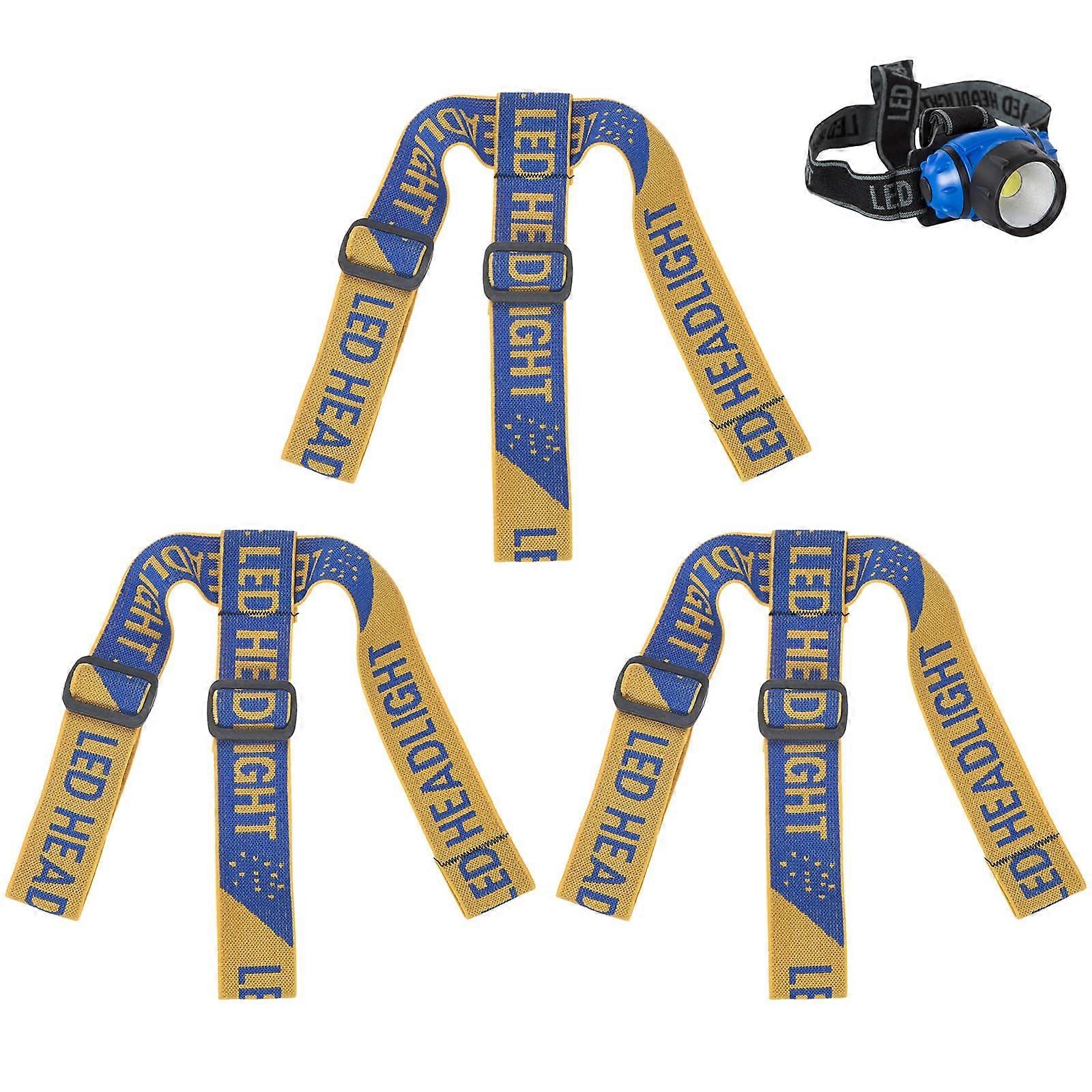 Headlamp Strap Replacement, Adjustable Elastic Headlamp Band for Camping Flashlight, 3Pack 42mm