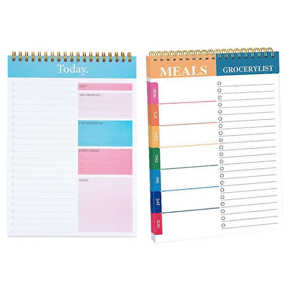 to Do List Portable Planner Notepad Daily Planner Notepad 2Pcs for Scheduling
