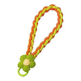 Handcrafted Colorful Braided Phone Lanyard Key Holder Unique Flower Charm Keychain Knot Rope Keyring Accessories
