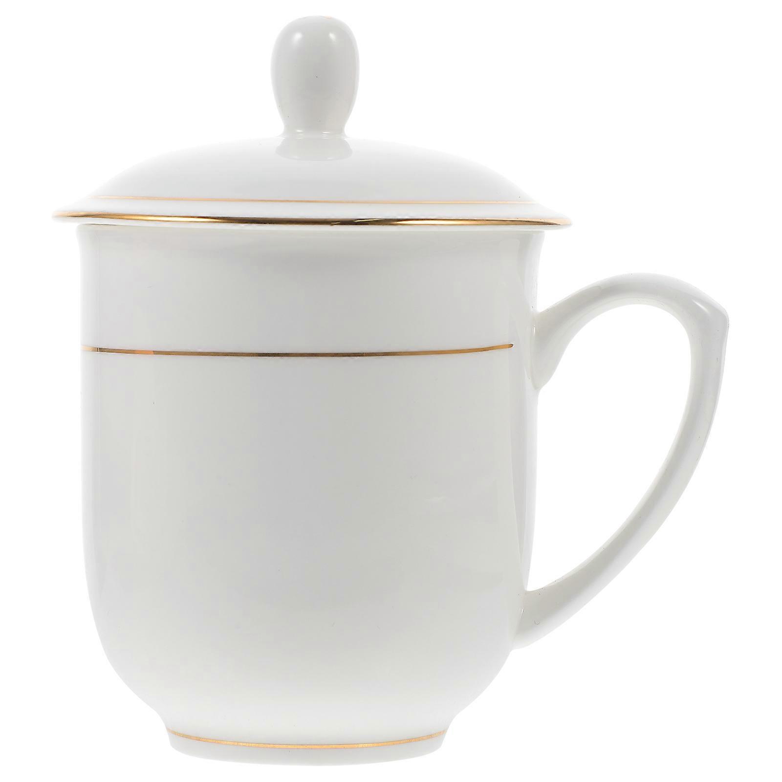 Multi-Function Ceramic Milk Cup Office Water Mug with Lid