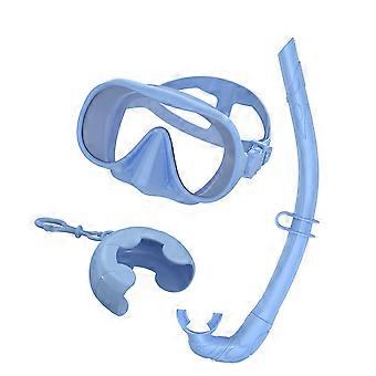 Diving Goggles Swim Glasses Antifog Scubas Goggles Glass Antileak Diving 180 Degree Panoramic Wide Views Snorkels Mask  light blue