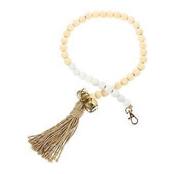 Wooden Dog Door Bell Pendant Beaded Rope for Training 4Pcs