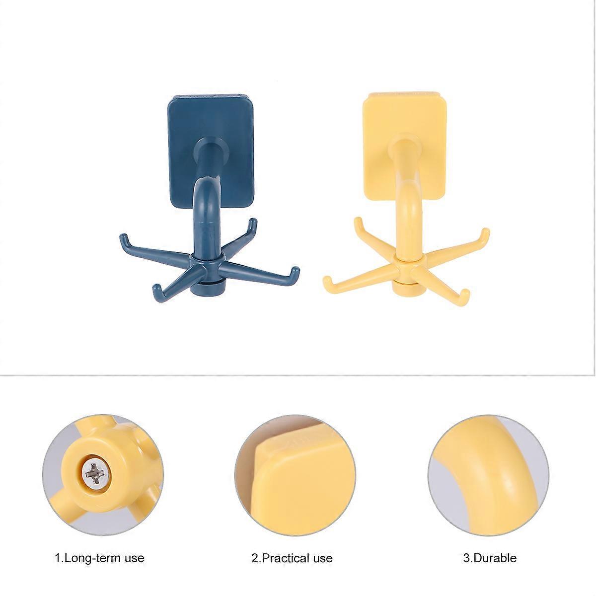Rotating Hook 2Pcs Nail-Free Multifunctional Tableware Storage Hanger for Hanging Use