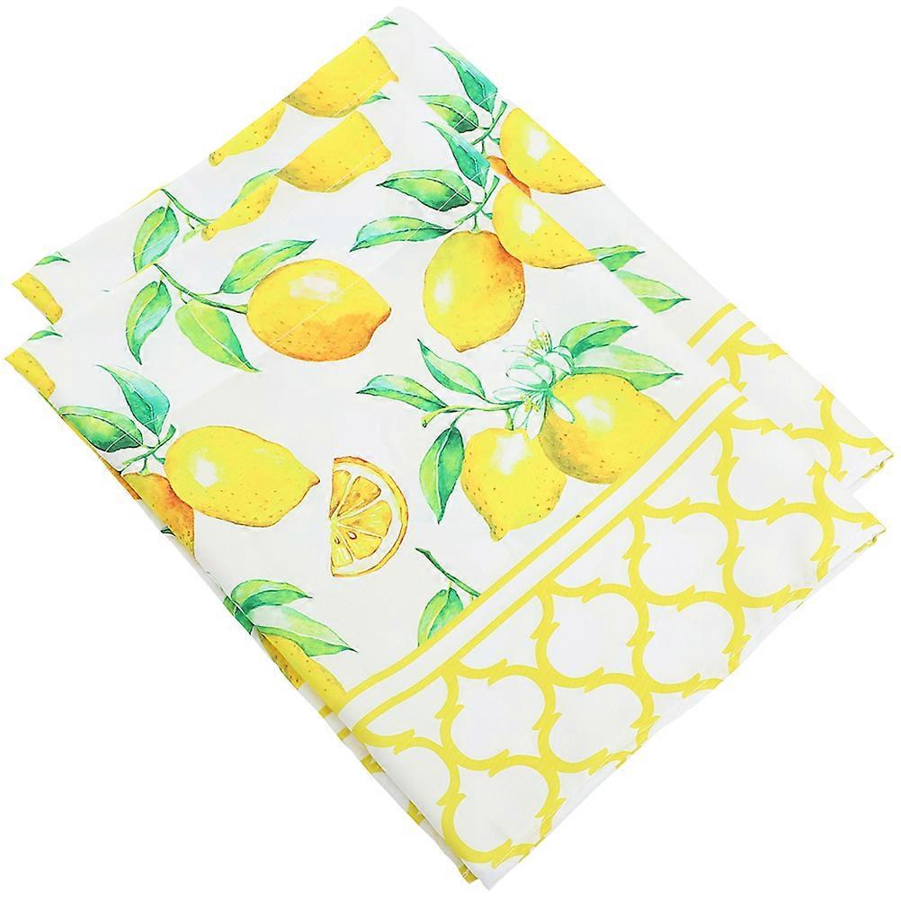 Lemon Prints Curtain Valance for Kitchen 2Pcs Polyester Material