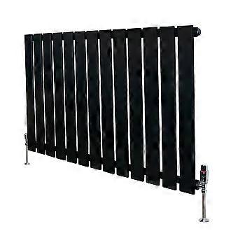Flat Single Column Radiator 600mm x 910mm & TRV Chrome Valves Modern Designer Single Panel Central