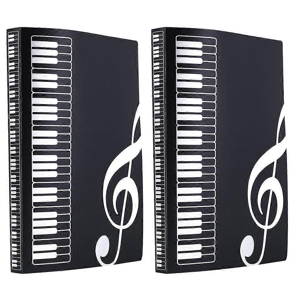 Black Music Folder Document Folder for Protection 2Pcs Creative Office