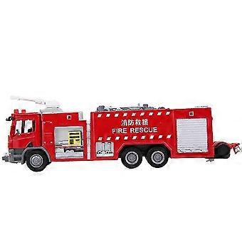 Alloy Simulation 1:50 Scale Water Tank Fire Fighting Truck Model Toy, 360° Rotating Water Gun
