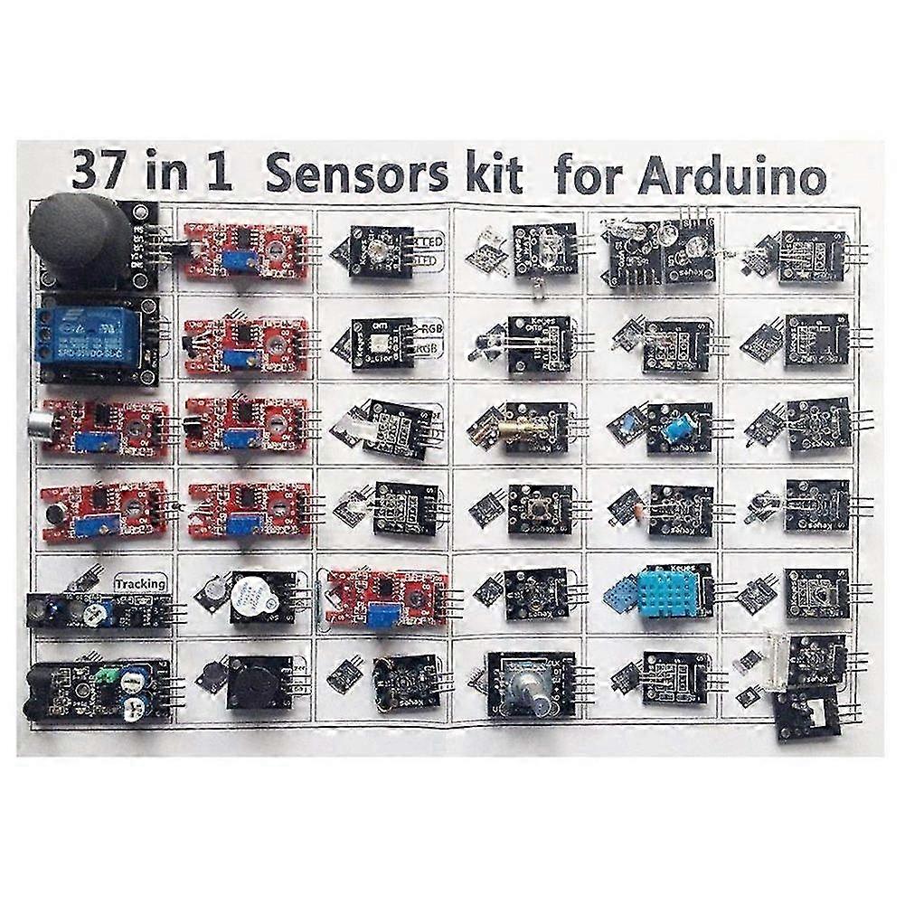 37-in-1 Sensor Module Kit compatible with Arduino MCU - Comprehensive Starter Set compatible with Electronics Enthusiasts