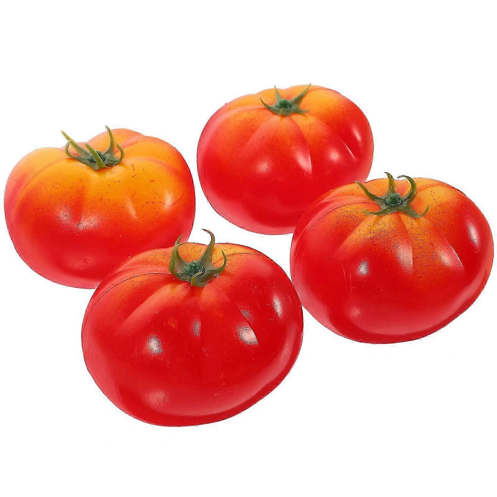 Artificial Plastic Tomato Vegetable Decorations, 4Pcs Pack for Kids Use