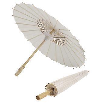 Handmade White Paper Umbrellas for Wedding Decor 2Pcs Parasol Umbrella