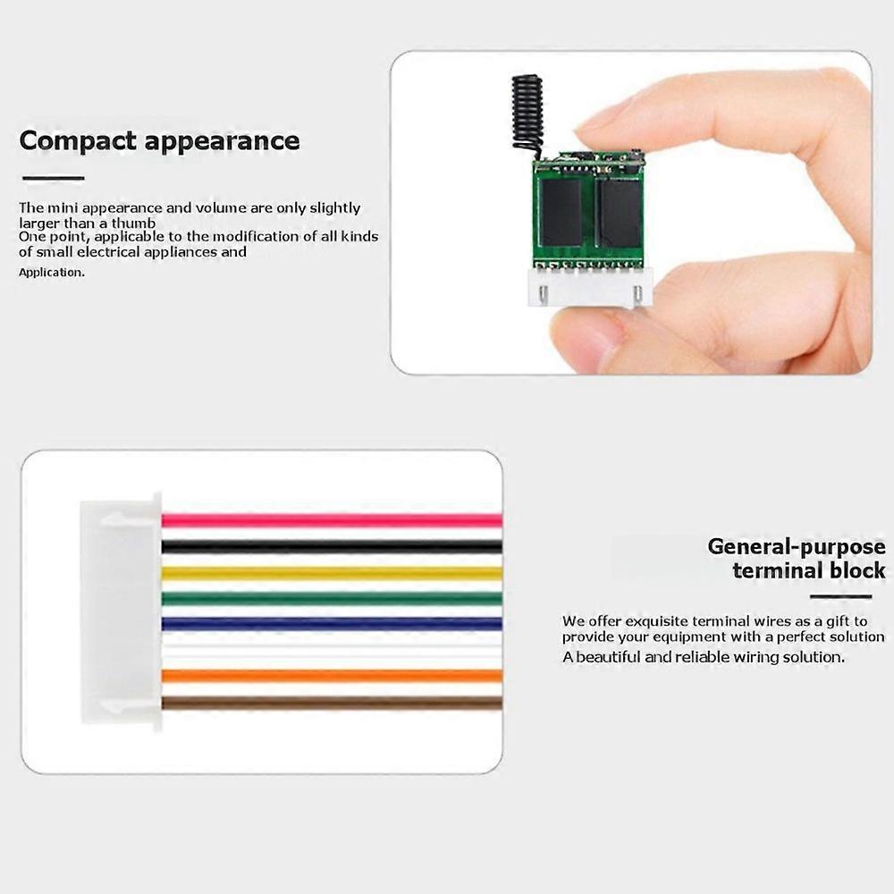 2CH DC3.7V-12V LED Lights RC Remote Switch Mini Wireless Switch Relay Access Control Remote Control Switch 315Mhz