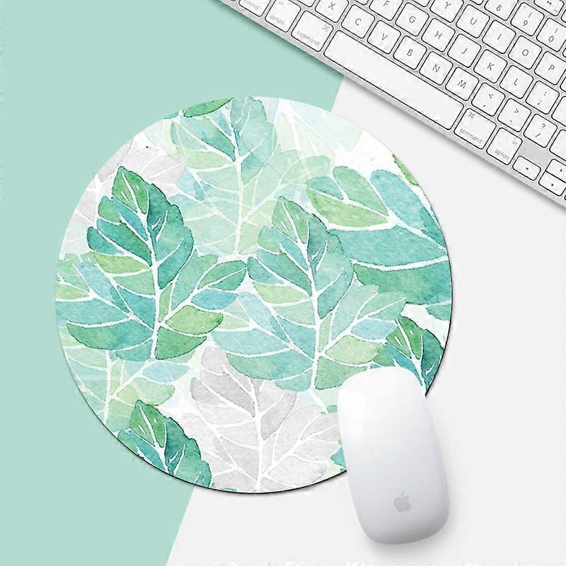 Green Sunflower Pattern Circular Mouse Pad, Diameter: 22cm