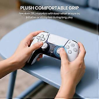 Joystick-utskiftningsgrephetter for PS4/PS5-kontrollere - 6-pakning, hvite, forbedret grep og enkel installasjon