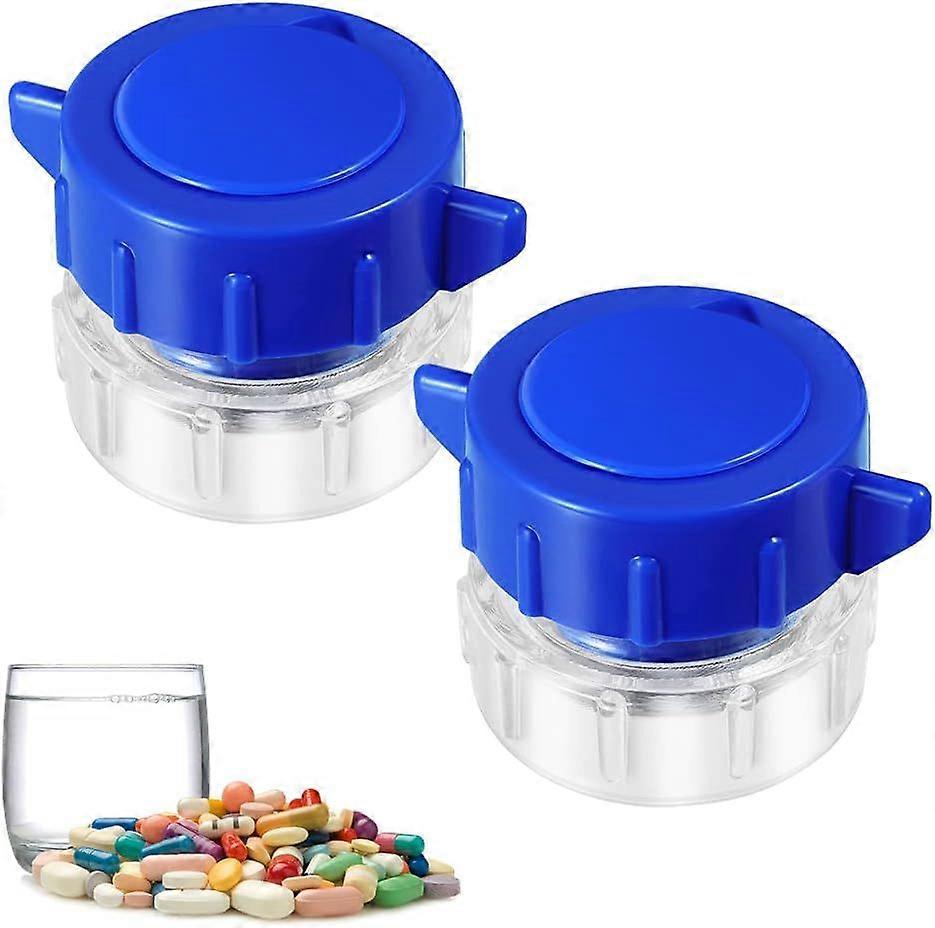 2 Pack Pill Grinder, Tablet Pulverizer with Storage Compartment