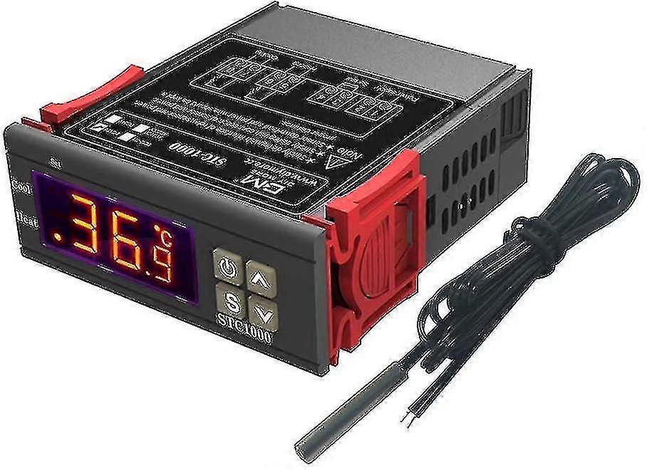 Stc-1000 Temperature Controller, 12v 10a Versatile Digital Thermostat With Ntc Probe For