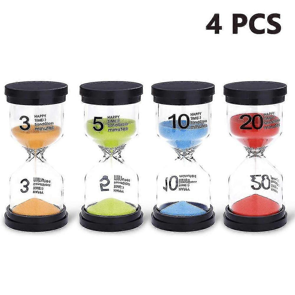 4pcs 4colors Hourglass Sand Timer 3 Min/ 5mins /10mins /20mins Timer