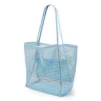 Mesh Beach Bag Large With Inner Zipper Pocket Crossbody Bag Women Swim Bag Foldable Handbags Tote Bag Beach Bag For Beach Family Shoppers Travel 15" X