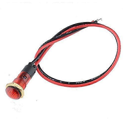 Red Prewired 8mm Panel Indicator 220V